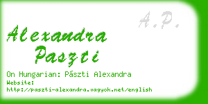 alexandra paszti business card